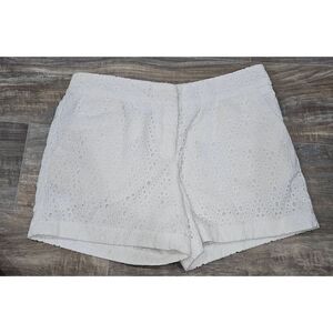 Saint Tropez West White Eyelet 4" Mid Rise Shorts Size 2